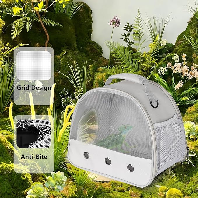 Ventilation Lizard Carrier for Bearded Dragon,Guinea Pig Carrier,Guinea Pig Carrier for 2,Reptile Travel Carrier for Lizards Sugar Glider Hedgehog Rat Parrot Birds,Airline Approved