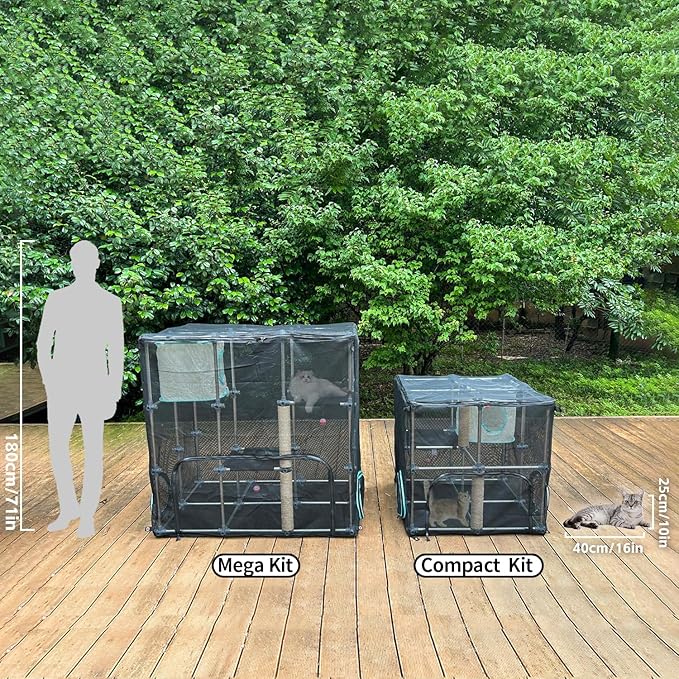 INTURN Catio Outdoor Cat Enclosure,Compact Kit for Outdoor and Indoor(Compact Kit)
