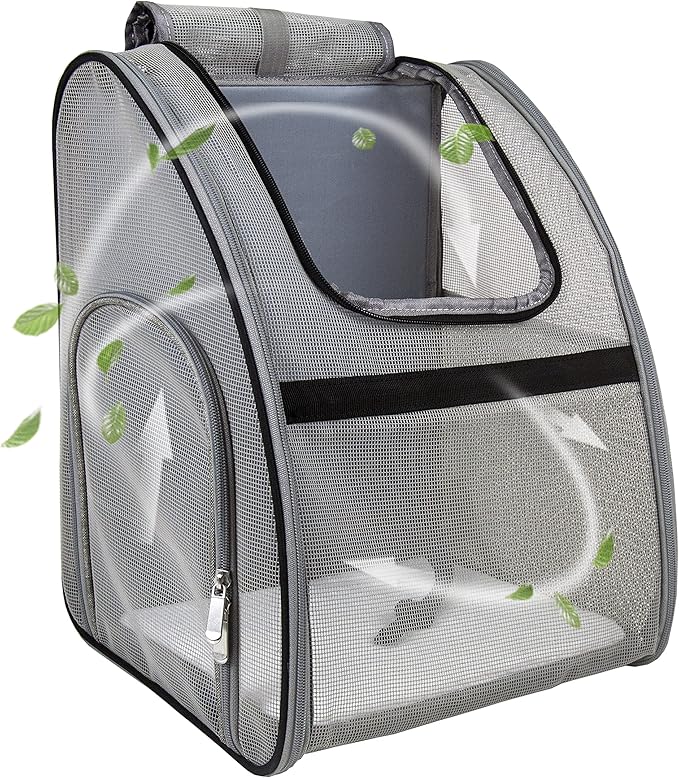 Pet Carrier Backpack, Ventilated and Breathable for Cats Dogs, Collapsible Designed for Travel, Hiking & Outdoor Use Black