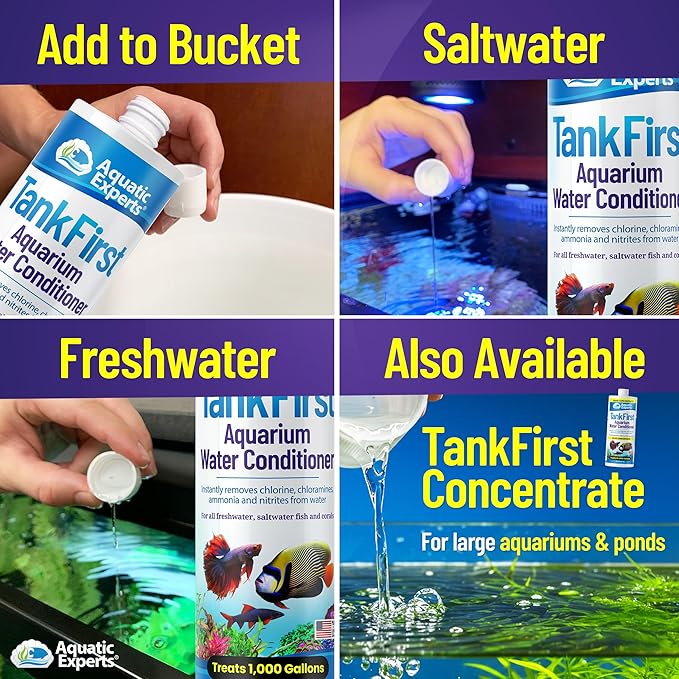 TankFirst Complete Aquarium Water Conditioner - Fish Water Conditioner, Instantly Removes Chlorine, Chloramines, and detoxifies Ammonia from Fish Tank (TankFirst Regular, 500 ml)