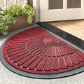 tchdio Door Mat Outdoor Indoor Entrance Doormat-Semicircular Durable Rubber Non Slip Front Door Mat for Outside Inside Entry Entryway Dirt Trapper WelcomeMat for Muddy Paws and Shoes-Red 24”x36”
