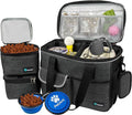 PetAmi Dog Travel Organizer with Food Container and Bowls, Weekend Camping Accessories - Charcoal, Medium