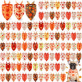 Chunful 100 Pieces Thanksgiving Dog Bandanas Bulk Fall Autumn Pet Bandanas with Pumpkin Patterns Triangle Scarf Bib Kerchief Set for Small Large Dog Costume Accessories (25.6 x 17.7 x 17.7)
