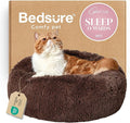 Bedsure Calming Cat Beds for Indoor Cats - Small Cat Bed Washable 20 inches, Anti-Slip Round Fluffy Plush Faux Fur Pet Bed, Fits up to 15 lbs Pets, Coffee