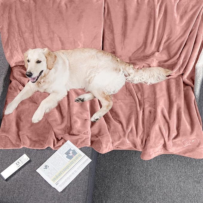 PETMAKER Dog Blanket - 80x100in Reversible Sherpa Blanket - Throw Blankets for Bed, Couch, Crate, or Car - Machine Washable Puppy Essentials (Pink)