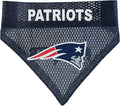 Pets First NFL DOG BANDANA - NEW ENGLAND PATRIOTS REVERSIBLE PET BANDANA. 2 Sided Sports Bandana with a PREMIUM Embroidery TEAM LOGO, Small/Medium. - 2 Sizes & 32 NFL Teams available, NEP-3217-S-M