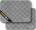 Cat Litter Mat Litter Trapping Mat, 24" x 17" Premium Durable PVC Grid Mesh with Scatter Control, Non-slip, Less Waste Cat Litter Box Mat, Grey 2 Pack