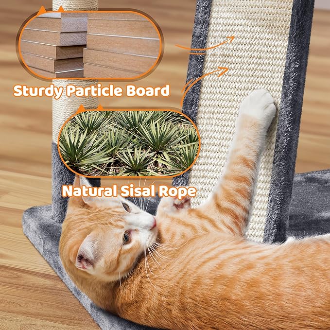 Yaheetech | 68.5in Cat Tree | for Large Cats | Multi-Level Cat Tower with 3 Wide Perches, Large Condo | Stable Pet Play House w/Sisal-Covered Scratching Posts & Board | Dark Gray