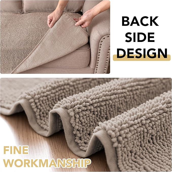 H.VERSAILTEX Non Slip Pet Couch Cover Chenille Dog Bed Protector Thick Soft Sofa Slipcover Pet Friendly Washable Couch Cushion Covers for Pets (30" x 70", Taupe)