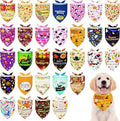 30 Pcs Halloween Thanksgiving Dog Bandanas Bulk Stitch Dog Bandanas for Small Medium Dogs Polyester Scarves Large Puppy Cats Party Grooming M