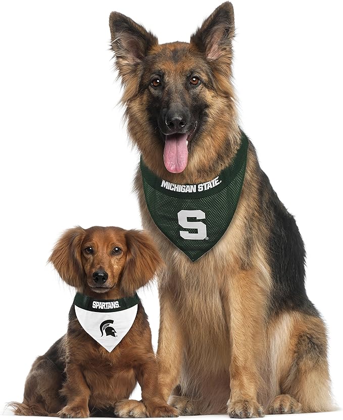 Pets First Collegiate Pet Accessories, Reversible Bandana, Michigan State Spartans, Large/X-Large