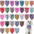 30 Pack Paisley Dog Bandanas for Small Dogs Stitch Bandanas Bulk Reversible Polyester Print One Side Dog Bandana Party Grooming S