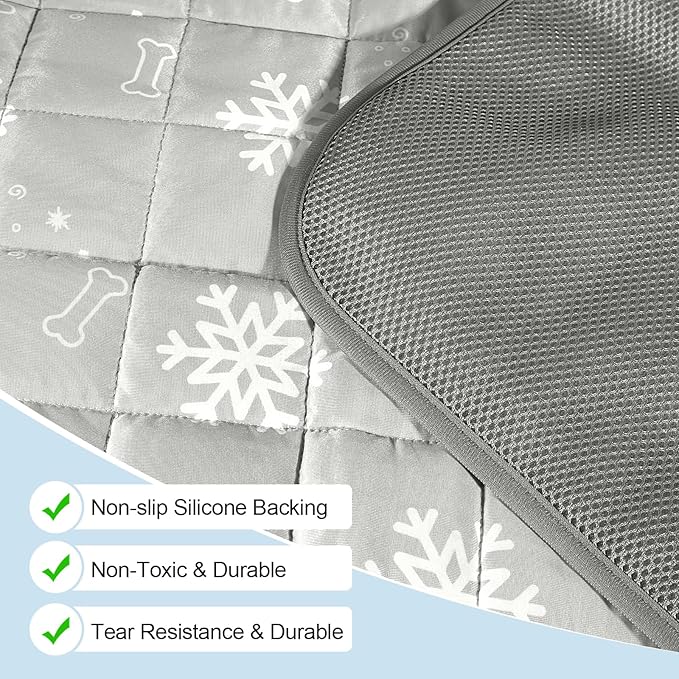 RIOGOO Dog Cooling Mat,Dog Blanket Washable,Cool Fabric & Internal Waterproof Cooling Pad (Grey, Large (36x24 inch))
