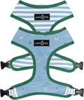 Lucy & Co. Set Sail Reversible Harness, Walking Halter - Best Designer Pet Harnesses for Large Dogs - Padded Adjustable Vest for Easy Walking, Large, Blue & White Stripes & Sailboats