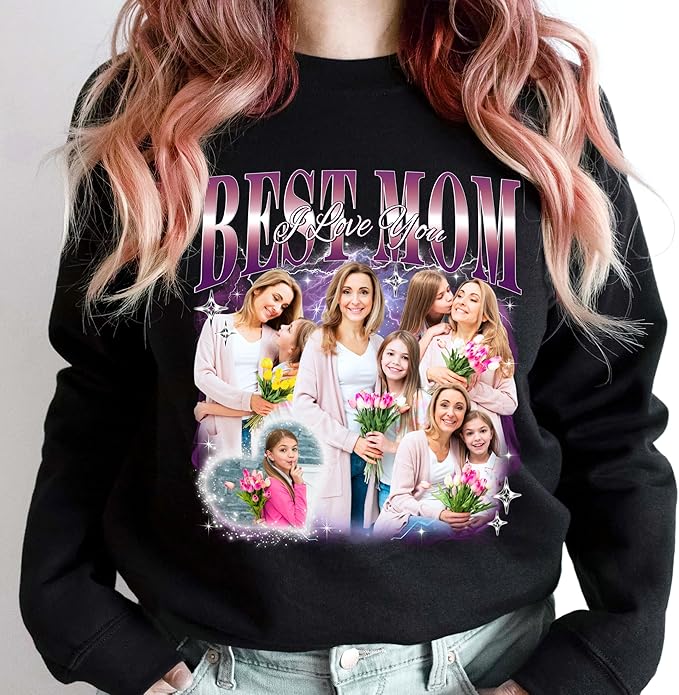 H-DEWALL Custom T Shirts Mineral Wash Tshirt Bootleg Rap Tee Customized Gifts for Boyfriend Birthday Shirts Tops for Women