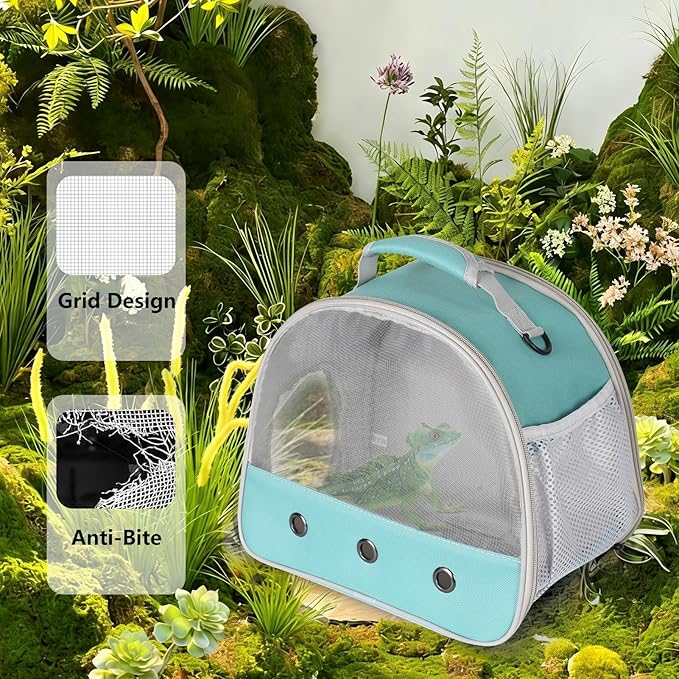 Guinea Pig Carrier,Guinea Pig Carrier for 2,Ventilation Carrier for Bearded Dragon,Reptile Travel Carrier for Lizards Sugar Glider Hedgehog Rat Parrot Birds,Airline Approved Green