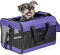 Dog Carrier Soft Sided, Large Cat Carrier with Inner Safety Leash, Pet Transport Carrier for Large Cats and Medium Dogs up to 20 Lbs, Collapsible Travel Puppy Carrier Bag -Purple L