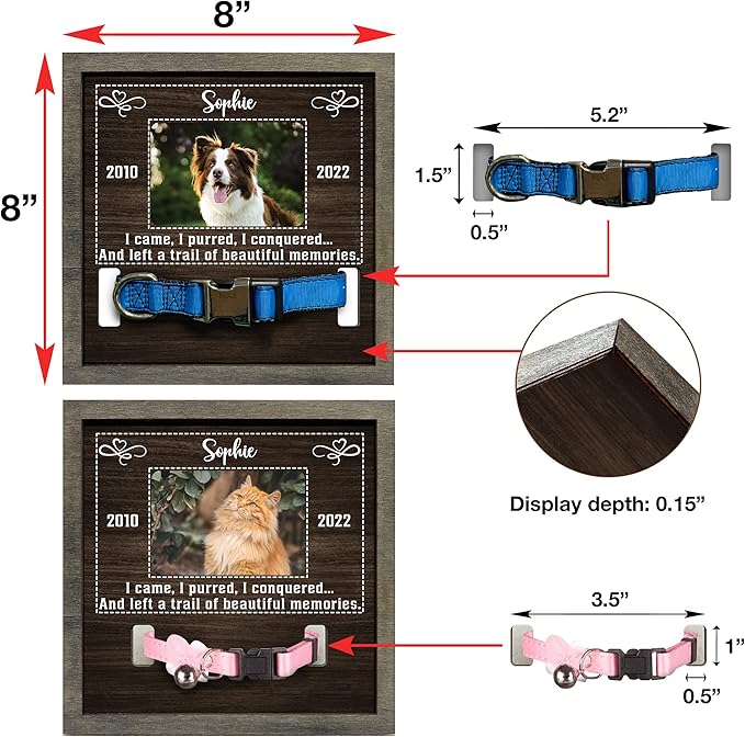 Customized Dog Picture Frames for Dogs That Passed Personalized Gifts for Pets Cat Memorial Frames Pet Photo Frames and Memorials Loss of Cat Gifts Rainbow Bridge Puppy Loss Gifts