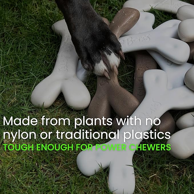 Non-Toxic Dog Toys - Sustainable Peanut Butter Flavored Dog Chew Toys for Aggressive Chewers - Plant-Based Bioplastic Pet Toys - Made in The USA (Mega)