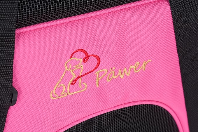 Pawer Soft-Sided Pet Carrier for Cat and Small Dog,Hot Pink Color,Medium Size,Washable Cloth Airline Approved Travel Tote,with 2 Mesh Opens and a Strap for Carry,Multiple Colors Available