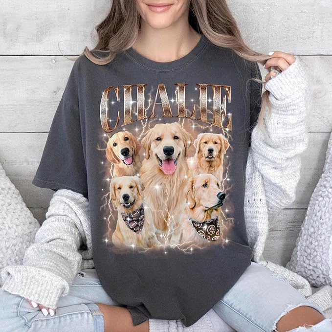 Mit & Mia Custom Your Own Bootleg Rap Shirts for Boyfriend Girlfriend Face Shirt with Photo Gift for Him Her Pet Lovers