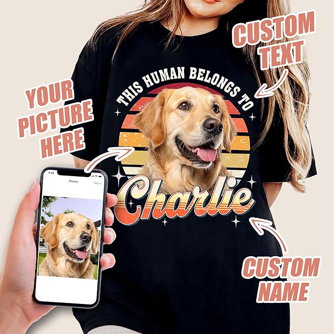 Mit & Mia Custom Your Own Bootleg Rap Shirts for Boyfriend Girlfriend Face Shirt with Photo Gift for Him Her Pet Lovers