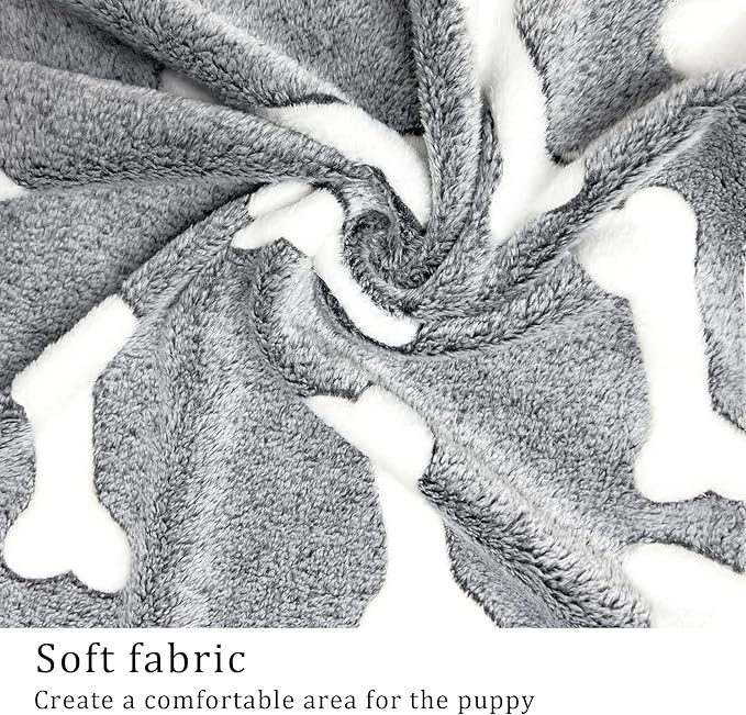 1 Pack 3 Blankets Super Soft Fluffy Premium Fleece Pet Blanket Flannel Paw Printed Throw for Dog Puppy Cat (Large 41x31'', Star, Bone, Love)