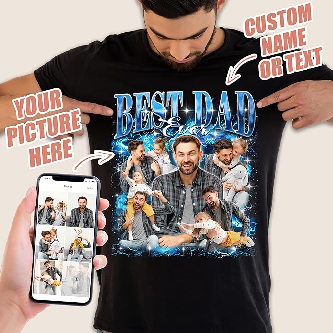 H-DEWALL Custom T Shirts Mineral Wash Tshirt Bootleg Rap Tee Customized Gifts for Boyfriend Birthday Shirts Tops for Women