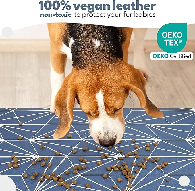 NALALAS Large Dog Mat for Food and Water, Cat Feeding Mat | Large Waterproof Dog Bowl Mat | Non-Slip Pet Food Mat for Floors | Pet Mats for Food and Water | Easy to Clean