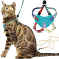 Houdini™ Escape Proof Cat Harness and Leash Set by OutdoorBengal – Tactical Vest for Walking – Extra Large, Adjustable, Long - Houdini Cat Harness Escape Proof for Large Cats + Leash (Multicolor, XL)