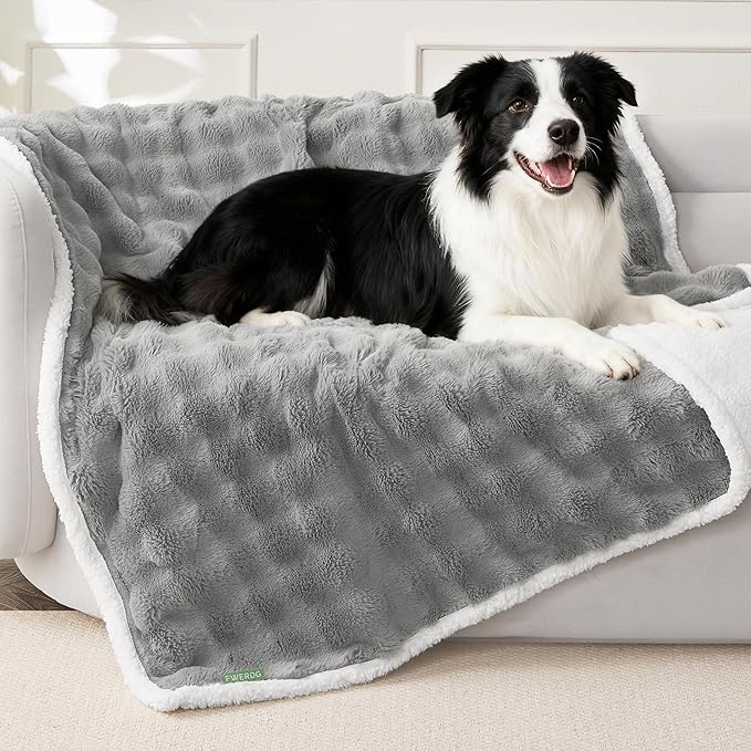 Soft Cozy Waterproof Dog Blanket for Couch - Room Decor Medium Pet Blanket for Furniture Protector, Washable Dog Crate Blankets for Indoors & Outdoors, Grey, 30"x40"