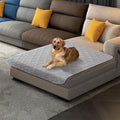 Waterproof Dog Blanket, 40x50 inches Pet Couch Covers for Sofa, Bed Furniture Protector from Dogs Washable and Reversible-Lightgrey+Cream