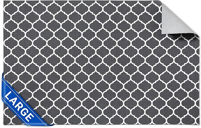 Cooyes Large Dog Food Mat 16"×24", Ultra-Absorbent Dog Bowl Mat for Food and Water, Pet Feeding Mat with Non-Slip Back, Cat Placemats with Water-Locking Bottom That Protects Floors