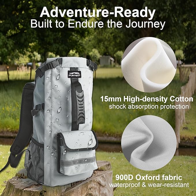 Pet Carrier Backpack for Medium to Large Dogs up to 33 lbs, Waterproof and Wear-Resistant, Equipped with Adjustable Waist and Chest Buckles, Detachable Storage Pocket with Reflective Strips, S