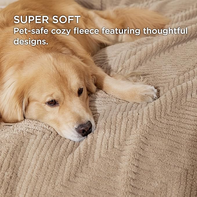 Bedsure Dog Blanket for Medium Dogs Washable - Fluffy Fuzzy Puppy Cat Blanket with Premium 300GSM Coral Fleece Soft for Pet Kitten Doggy, Brown, 30x40IN