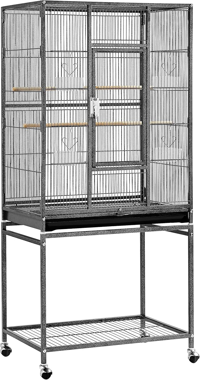 Yaheetech Wrought Iron Extra Large Bird Parakeet Cage with Detachable Stand for Cockatiel Sun Green Cheek Conure Lovebird Budgie Finch Canary Bird