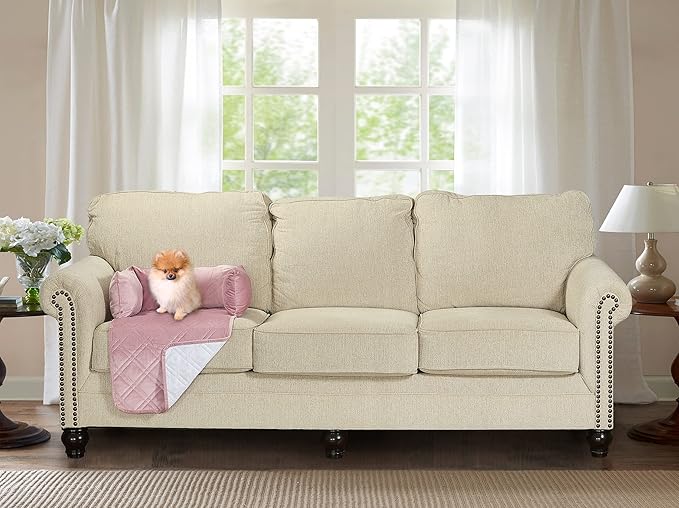 Brilliant Sunshine Premium Calming Dog Bed Mat, Silky Velvet, Removable Washable Cover, Cushion Protector and Couch Covers for Dogs, Pets, Cats, Small, Silver Pink