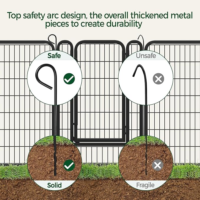 Yaheetech Dog Playpen, 40 inch 8 Panels Dog Pen for Indoor Heavy Duty Puppy Exercise Pen Metal Pet Fence for RV Camping/Yard/Garden
