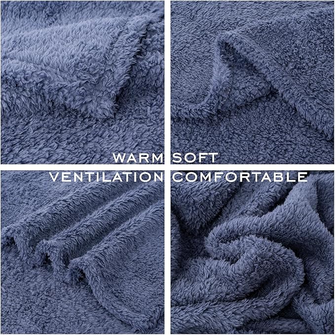 2 Blankets, Dog Cat Pet Blanket, Soft Warm Fleece, for Puppy, Small Dogs or Kitten, Cats, Plush Fuzzy Blanket for Bed, Sofa, Travel (40" x 32", 2/Pack, Dark Gray+Navy Blue)