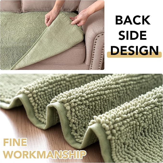 H.VERSAILTEX Non Slip Pet Couch Cover Chenille Dog Bed Protector Thick Soft Sofa Slipcover Pet Friendly Washable Couch Cushion Covers for Pets (30" x 53", Sage)