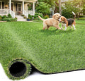 Artificial Grass Rug Indoor Outdoor, 7.7 x 8.7FT Faux Grass Turf with Drainage Holes, Realistic Artificial Lawn Rug Dog Pets Mat, Turf Carpet for Garden Lawn Landscape Balcony Patio Backyard Decor