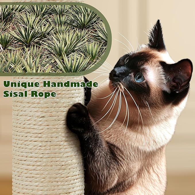 Yaheetech 62.5inches Cat Tree Cat Tower Kitten Condo with Platform & Hammock, Scratching Posts for Kittens Pet Play House with Plush Perch for Indoor Activity Relaxing, Green