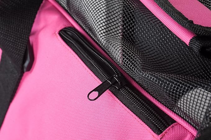 Pawer Soft-Sided Pet Carrier for Cat and Small Dog,Hot Pink Color,Medium Size,Washable Cloth Airline Approved Travel Tote,with 2 Mesh Opens and a Strap for Carry,Multiple Colors Available