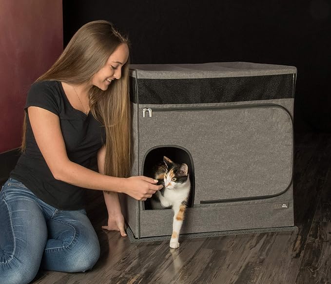Pet Gear Pro Pawty for Cats with littertraX Mat, Put an end to Scattered Litter, Foldable, Easy Clean, Litterbox not Included, 2 Models, 2 Colors