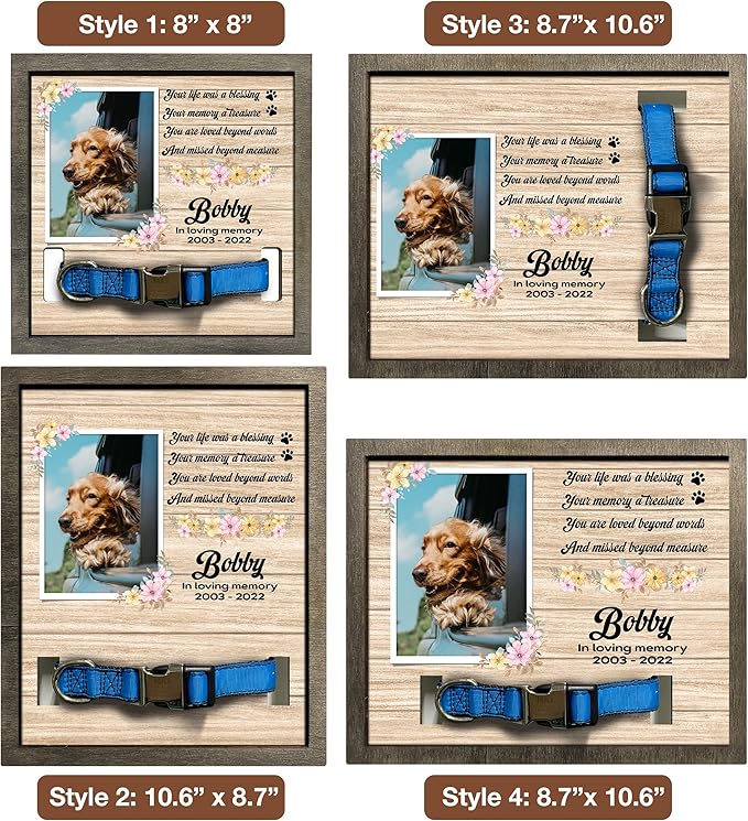 Memorial Gifts Customized Dog Picture Frame Dog Loss Sympathy Gift Personalized Memorial Plaques Personalized for Pet Passed Cat Picture Frame Best Ever Pet Loss