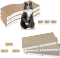 PatiencET Cardboard Cat Scratcher Pads, 6-Pack (3 Flat Double-Sided, 3 Wavy), Catnip Included, for Small and Medium Indoor Cats