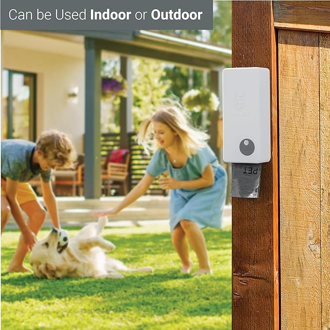 SVD.PET Dog Poop Bag Dispenser with 60 Bags, Wall Mount Waste Bag dispenser, Holds 4 Rolls of Waste Bags, Indoor/Outdoor Wall mount or Place on Table(White, Dispenser + Bags)
