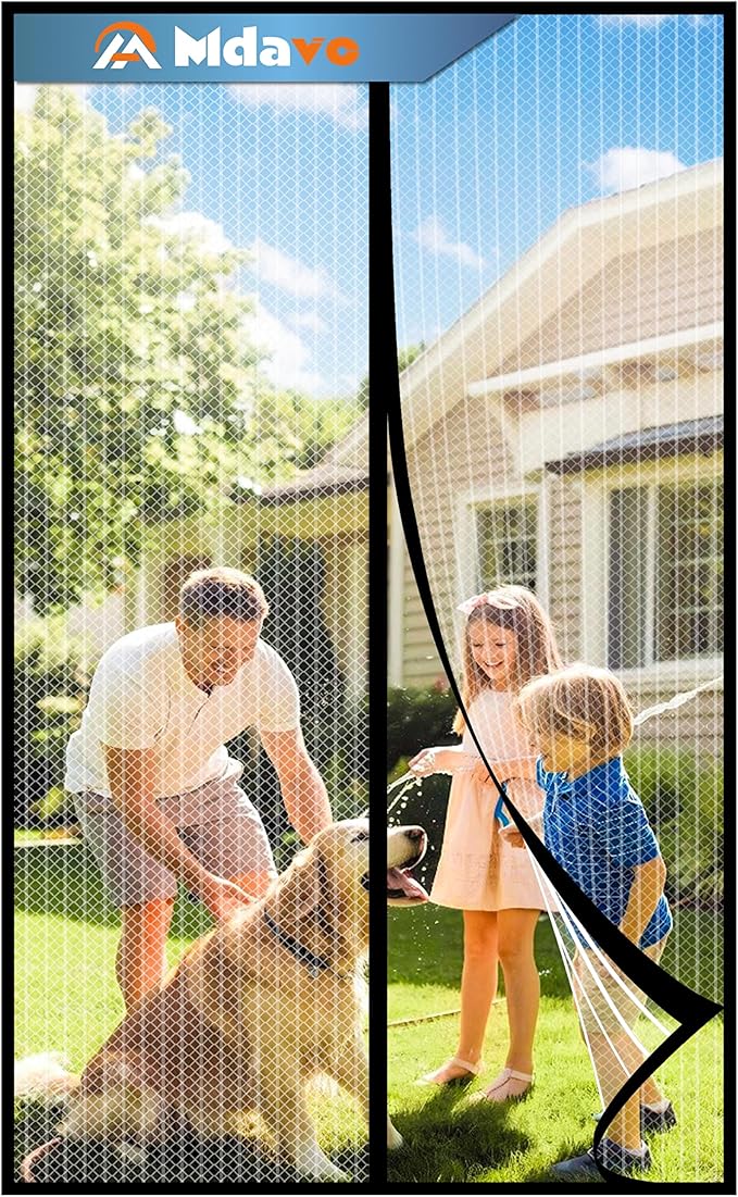 Magnetic Screen Door，Screen Door Mesh，Keep Bugs Out, Heavy-Duty Mesh Curtain,Pet and Kid Friendly, Works with Front Doors, Sliding Doors