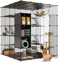 YITAHOME Cat Cage Indoor Large with Storage Cube DIY Outdoor Catio Cats Enclosures Metal Cat Playpen with Hammock Platforms for 1-4 Cats 5 Tiers Cat Kennel