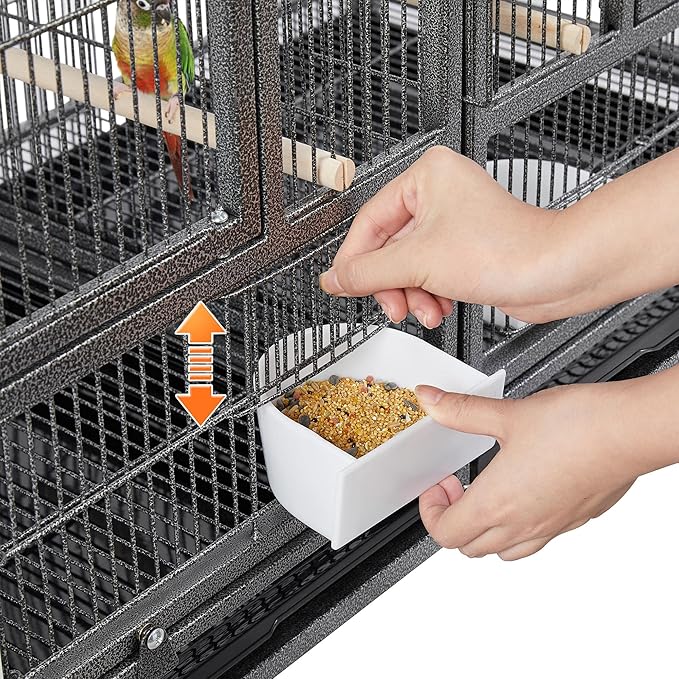 Yaheetech Stackable Bird Cage Divided Breeder Breeding Parakeet Bird Cage for Canaries Cockatiels Lovebirds Finches Budgies Small Parrots, Black